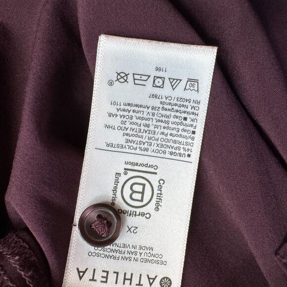 Athleta Button Up Urbanite Shirt Womens 2x Long Sleeve Career Stretch‎ Purple - Picture 4 of 7